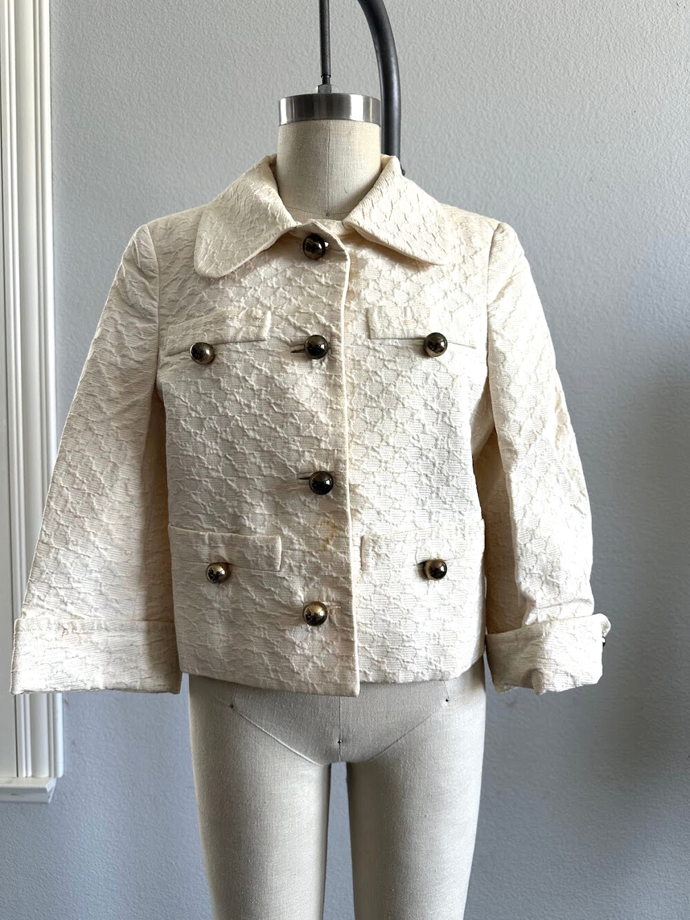 Vintage Couture Couture Los Angeles Cream Blazer Jacket Italian Made Zamasport S